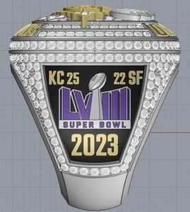 2023 2024 KC Super Bowl Team Champions Championship Ring Met Houten Display box Souvenir Mannen Fan Gift Drop Shipping