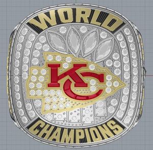 2023 2024 KC Super Bowl Team Champions Kampioenschapsring met houten displaydoos Souvenir Heren Fan Gift Sport