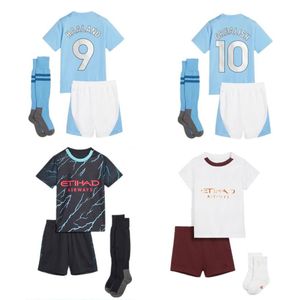 2023 2024 kits de fútbol para niños HAALAND JERSEYS DE FÚTBOL GREALISH STERLING MANS CITIES MAHREZ DE BRUYNE FODEN kit de fútbol