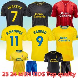 2023 2024 Las Palmas Jersey de fútbol JONATHAN VIERA 23 24 Maillots Fútbol ROBER A. Lemos Araujo RODRYGO ONTIVEROS CASTRO MALAGUISTA Hombres niños kit de camiseta de fútbol personalizado