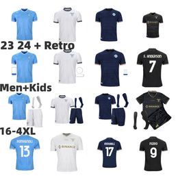 2023 2024 Lazio IMMOBILE Soccer Jerseys 10e anniversaire SERGEJ LUIS ALBERTO maillots de pied MARUSIC LAZZARI ZACCAGNI F. ANDERSON Home Away 3ème maillots de football pour enfants