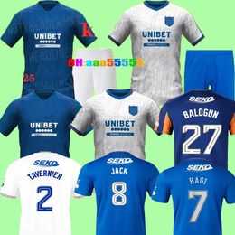 24 25 Glasgow Rangers voetbalshirts 2024 2025 Home Blue Sakala Kent Tavernier Morelos Colak Hogan Men Kids Kit Fans Player Camiseta De voetbalshirt