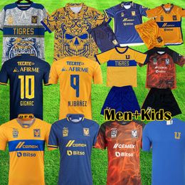 2023 2024 Liga MX Tigres UANL Soccer Jerseys GIGNAC AQUINO PIZARRO NICOLAS F. THAUVIN CORDOVA LAINEZ 23 24 Chemise de football hommes femmes kit spécial enfants uniforme à manches longues