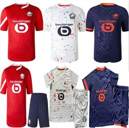 2023 2024 LOSC Lille Soccer Jerseys Accueil 3ème homme Kit enfants Cabella J David Fonte Bamba Ounas Maillot de football Lille Olympique M.BAYO Maillot Équipement 23 24 Jersey