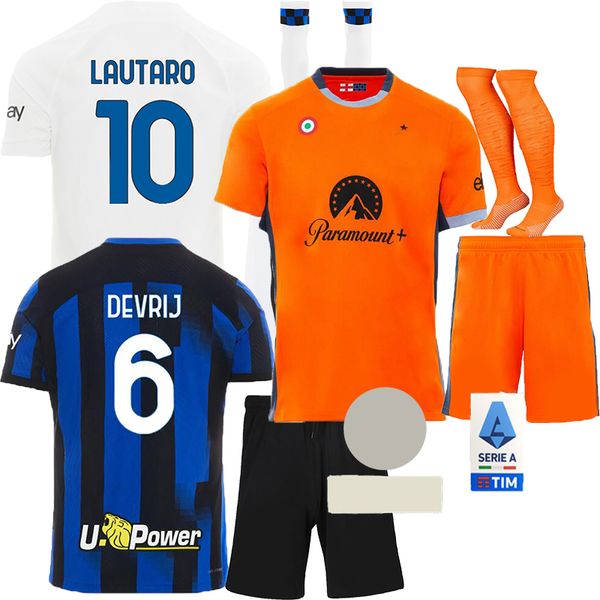 2023 2024 LUKAKU camisetas de fútbol BARELLA INTERS DZEKO MILANS LAUTARO VIDAL J. CORREA 22 23 camiseta de fútbol CALHANOGLU GAGLIARDINI hombres con calcetines kit equipo