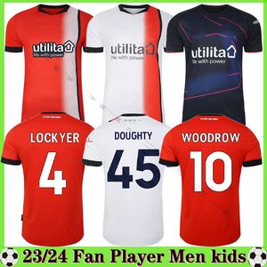 2023 2024 Luton Town CLARK CAMPBELL Maillots de football pour hommes BURKE NAISMITH BELL DOUGHTY ADEBAYO Home Away Chemises de football blanc rouge