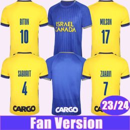 2023 2024 MACCABI Tel Aviv Mens Soccer Jerseys Saborit Zahavi Biton Cohen Milson Home Away Football Shirts Short à manches uniformes 301i