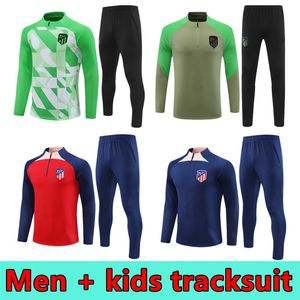 2024 2025 Survêtement de football Atletico Madrids Kit d'entraînement pour hommes et enfants 23 24 25 Survêtements de football Atletico veste de jogging survetement chandal futbol