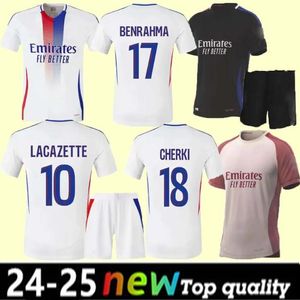 2024 2025 Maillots de foot soccer Jerseys Lyonnais Careret Tolisso Jeffinho Ol Aouar Tagliafico Fans Player Football Shirts 24 25 Traore Sarr Man Lyon Kids Kit6