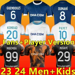 2023 24-25 Maillot Marseille Football Jersey Foot Cuisance Guendouzi Alexis Payet Clauss Football Shirts Men Kid