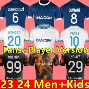 2023 2024 maillot Marsella camiseta de fútbol pie CUISANCE GUENDOUZI ALEXIS PAYET CLAUSS camisetas de fútbol hombres niños VERETOUT bajo OM Olympique Vitinha fans jugador