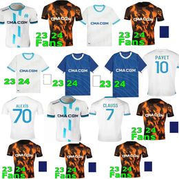 2023 2024 Maillot MarseilleS Soccer Jerseys Foot CUISANCE GUENDOUZI ALEXIS PAYET CLAUSS Chemises de football hommes VERETOUT Sous OM Olympique Vitinha fans
