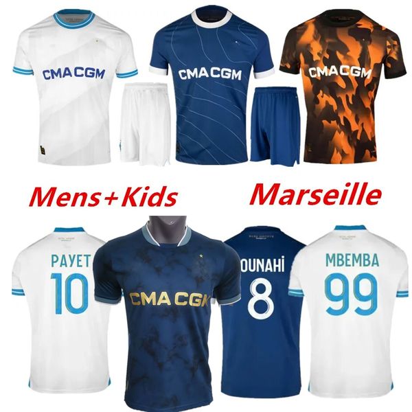 2023/24 Maillots Marseille Soccer Jerseys 2025 Cuisance Guendouzi Alexis Payet Clauss Football Shirts Men Kids Veretout Sous Om Olympique Ventils Joueurs