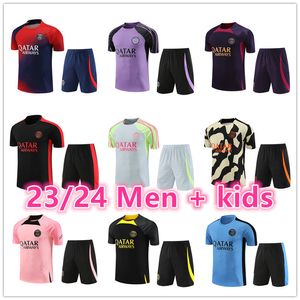 2023 2024 Maillot Paris mbappe trainingspak voetbalshirts trainingsshirt heren en kinderen 23 24 voetbal trainingspak jersey shorts kit Survetement Foot camisetas