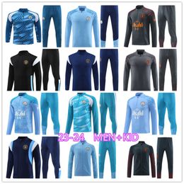 2023 2024 Man City Football Tracksuit City Haaland Half zip Allenching abita da uomo 23/24 maniche lunghe Kit di calcio Kit Football Kit Sopravvissuto Chandal