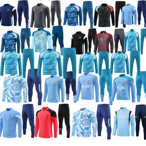 2023 2024 Survêtement de football City City HAALAND Combinaison d'entraînement à demi-zip HOMMES 23/24 Vêtements de sport à manches longues Football homme Kits de football Survatment Foot chandal