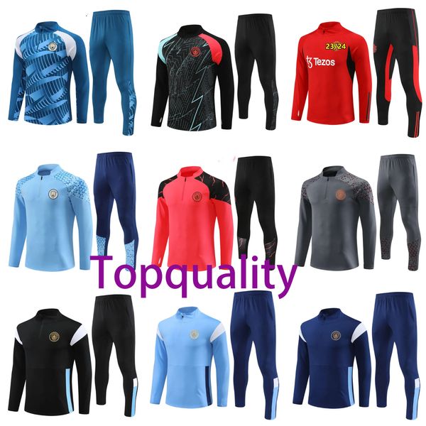 2023 2024 Man City Soccer Tracksuit Hommes et enfants 23 24 Football Tracks Costume Training Costume Jogging Chandal Futbol survivant Foots