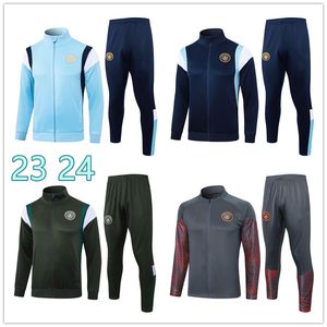 2023 2024 Survêtement de football MAN City Haaland Veste à fermeture à glissière longue Costume d'entraînement 23 24 Maillot de football à manches longues à manches longues MANS CITIES Survatment Sportswear Kit