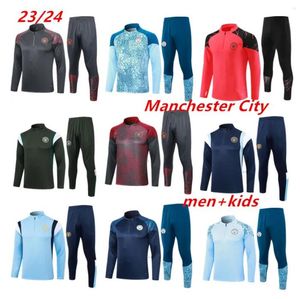 2023 2024 Survêtement homme City HAALAND Combinaison d'entraînement demi-zip HOMMES Enfants 22/23/24 Vêtements de sport à manches longues Vêtements d'entraînement de football Garçons Survatment Foot Chandal