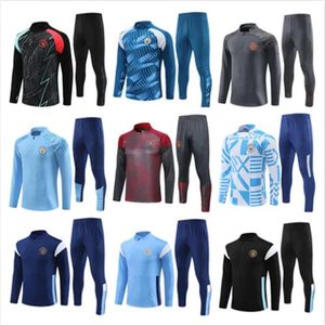 2023 2024 homme Tracksuit City Haaland Half Zip Training Costume Men Kids 22/23/24 Football de vêtements de sport à manches longues 2023 2024 Garçons Girls Survitment Foot Chandal 888888