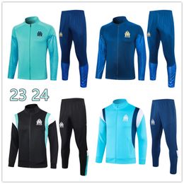 2023 2024 Marseille heren- en kinderjas trainingspak 23 24 MBAPPE trainingspak voetbalshirt met lange mouwen voetbalshirt uniform Chandal volwassen jongensjas sportkleding