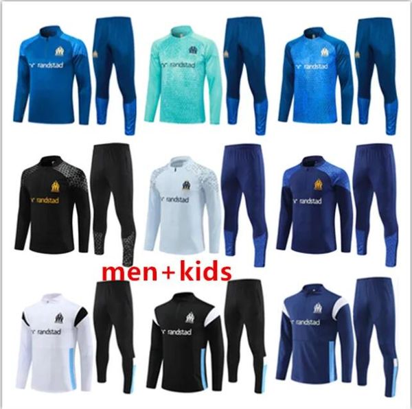 2023 2024 Marseille Soccer TRACSCKS COINS PAYET GUENDOUZI KAMARA FOOTBALL TRACH TRACK SUIT Olympique de 23 24 Marseille survite Sportswear Men Kidot Maillot Foot 88