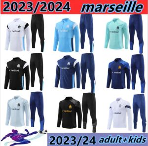 2023-2024 Marseille trascksuit HOMMES ET ENFANTS ensemble Football Soccer Training Suit 23/24 ALEXIS OM Survetement Maillot Foot Chandal