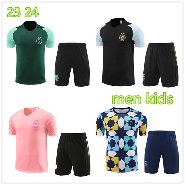 2023 2024 Hombres y niños Argelia Mangas cortas Chándal MAHREZ Camisetas de fútbol Algerie BOUNEDJAH Survetement FEGHOUL Ropa deportiva Traje de entrenamiento de fútbol Uniformes Conjunto