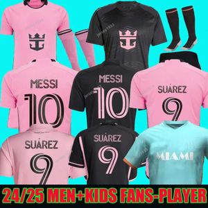 24 25 Inter Miami Soccer Jerseys Messi Beckham Football Chemises 2023 2024 Matuidi Higuain Trapp Pellegrini Pizarro FC Jersey Fans Joueur Carranza Pirez Morgan Kit