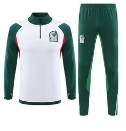 2023 2024 MEXICO Half Zipper Tracksuits Soccer Jerseys Training Suit Raul Chicharito Lozano Dos Santos Football Sportswear Men and Kids Kit