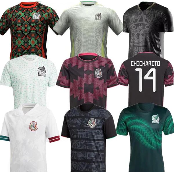 2023 2024 Mexique Jersey de football H. Losano Chicharito G Dos Santos Raul 23 24 Chemise de football Ensembles Hommes Enfants Kit Uniforme mexicain