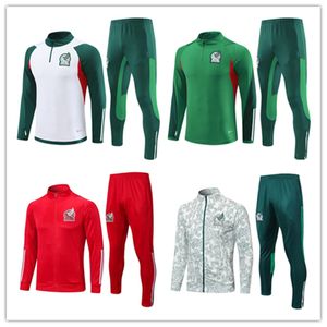 2023 2024 Mexico Soccer Tracksuit Jersey Kit 23 24 Chicharito Lozano Guardado Vela Raul Survetement Mens en Kids Football Jacket Training Suite uniformen