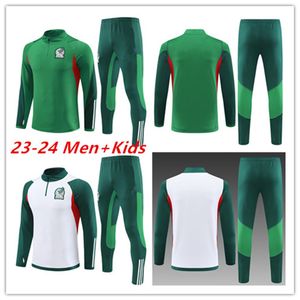 2023 2024 Mexique Survêtement Veste Costume d'entraînement 23 24 Football Survêtements Hommes Kit Adulte Set Sportswear Soccer Jerseys Mexique Enfants Survêtement Uniformes