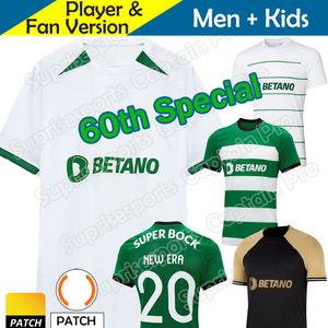 23/24 Camisa Sporting CP Lisboa Soccer Jerseys 60th Anniversary Special Kids Kit Shirts Football Home Away Training 2023 2024 Home Away 3rd de Futebol Nuno Santos Fan