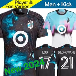 2023 2024 MLS FC Minnesota Uniteds Soccer Jerseys Kit para niños Man Mor League 23/24 Camiseta de fútbol Inicio Noche estrellada Negro Visitante Northern Lights Blanco REYNOSO