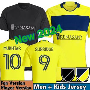 2023 2024 Nashville SC Voetbalshirts De 615 Kit Man 23/24 Voetbalshirts Primary Home Geel Uit Man In Zwart SURRIDGE MUKHTAR BOYD SHAFFELBURG MOORE ZIMMERMAN