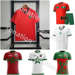 2023 2024 Maillot de football de l'équipe nationale du Maroc pour hommes 22 23 24 Concept Édition spéciale Kits pour enfants HAKIMI ZIYECH Maillot de football à domicile SAISS EL-ARABI FAJR EN-NESYRI