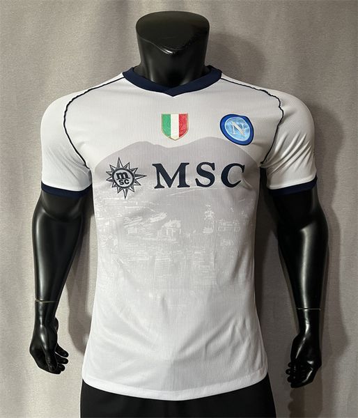 2023 2024 Napoli visitante local y visitante azul blanco negro camiseta de fútbol masculino última versión