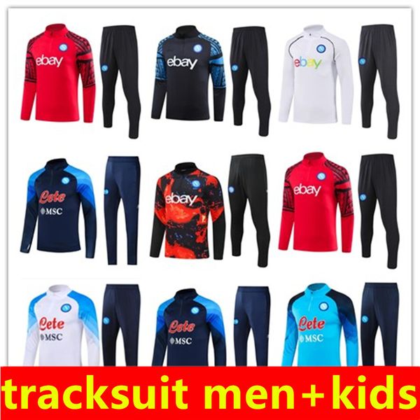 2023 2024 Napoli Football Tracksuit Prem Match Veste Kvaratskhelia Osimhen 24/25 SSC Naples Jogging Strike Drill Force Soccer Training Suit Men Kids Futbol Chandal