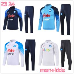 2023 2024 Napoli Half pull trainingspak heren voetbaltenue 23 24 SSC Naples AE7 D10S trainingspak dragen Formation tuta Chandal Squitude Jogginguniform Survetement