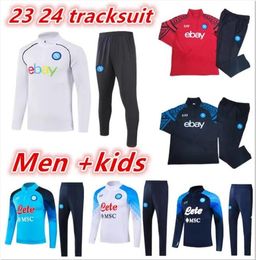 2023 2024 NAPOLI Men Kids Kit de chándal de fútbol 23 24 SSC Nápoles AE7 D10S Traje de entrenamiento de fútbol Formación TUTA Chandal Squitess Uniforme sobrevetente