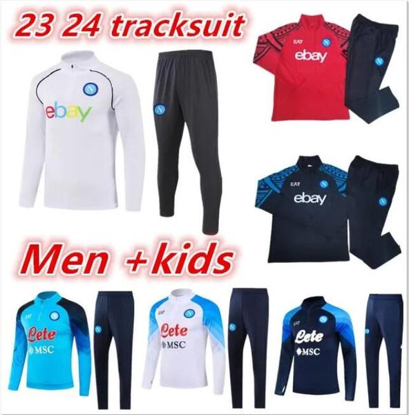 2023 2024 Napoli Men Kid Soccer Soccer Tracksuit Kit 23 24 SSC NAPLES AE7 D10S FOOTBALL TRACK TRACK SUIT Formation