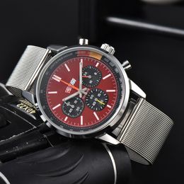 2023 2024 NOUVEAU BRE 41MM NOUVEAU MOUVEMENT DES MONTAGNES MENSEMENTS Men de luxe de haute qualité Watch Multi-fonction Chronograph Montre Corloges Livraison GRATUIT