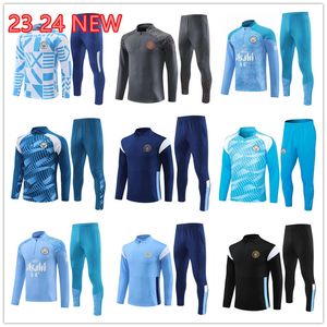 2023 2024 NOUVEAU Survêtement homme City HAALAND Combinaison d'entraînement demi-zip HOMMES Enfants 22/23/24 Vêtements de sport à manches longues Football Garçons Filles Survatment Foot Chandal Futbol Sweat-shirt