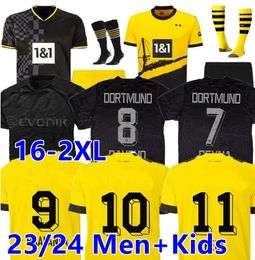 2023 2024 Nouveau style REUS REYNA 23 24 Dort KAMARA HUMMELS ADEYEMI T-shirt HAZARD RYERSON BYNOE-GITTENS KIT ENFANTS Maillot de football à manches courtes Kit de maillot de football hommes enfants