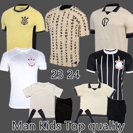 Fans 23 24 PAULINHO Camiseta de fútbol Corinthian YURI ALBERTO GUSTAVO GIULIANO M.ROJAS R.AUGUSTO MAYCON VERISSIMO Camiseta de fútbol 2023 2024 Corinth hombres niños camisas mujeres