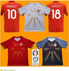 2023 2024 North Macedonia Soccer Jerseys Elmas Alioski Pandev Trajkovski Jahovic Ristovski Musliu Elmas 23/24 Équipe nationale Home Away 3rd Men Kit Kit Football Shirt T666