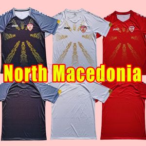 Maillots de football de Macédoine du Nord ELMAS ALIOSKI PANDEV TRAJKOVSKI JAHOVIC RISTOVSKI MUSLIU 2023 2024 Équipe nationale Home Away 3rd Men Kit Football Shirt23 24