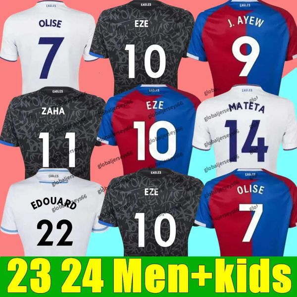 2023 2024 OLISE Crystal Soccer Jerseys 23 24 ZAHA EZE J.Ayew Palace Home Top Camiseta de fútbol Kit BENTEKE SCHLUPP MATETA EDOUARD GALLAGHER _Jersey