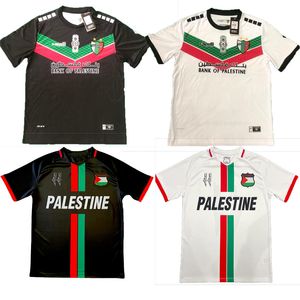 2023 2024 Palestina voetbaltruien Black Center Stripe (rood/groen Engels) Shirt War Justice March voetbaluniform